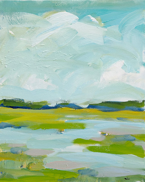 Marsh Painting on Canvas "Marsh Abstract 2" 16x20