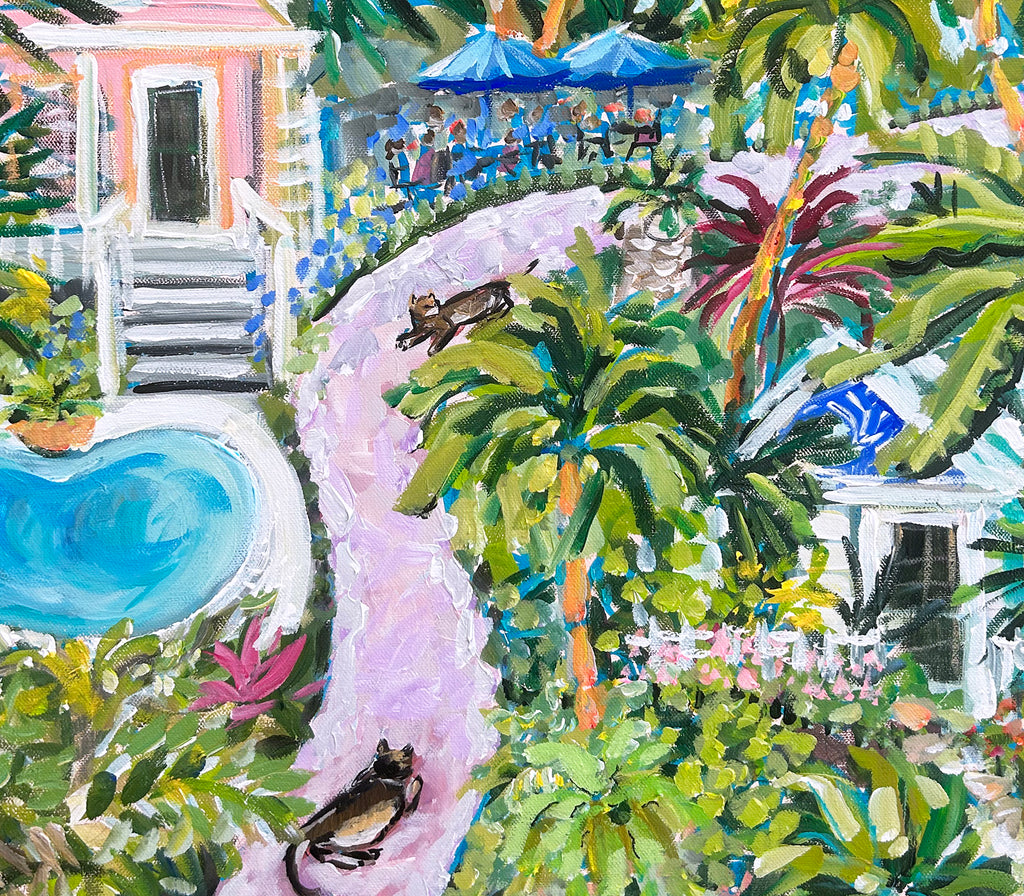 Key West Painting on Canvas "Key West Pathway" 20" x 20" SQUARE Maren