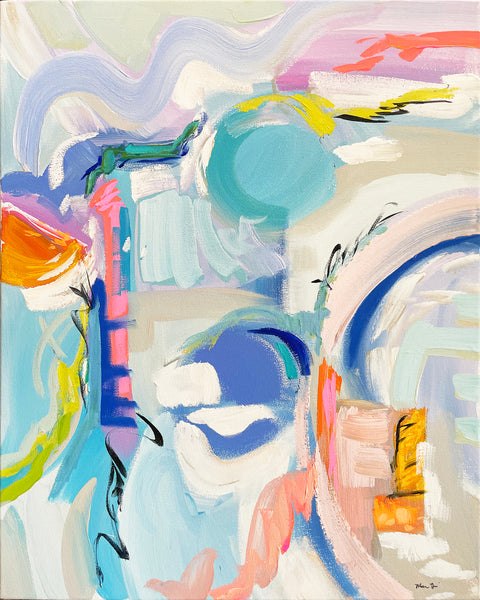 Abstract PRINT on Paper or Canvas, " Blue Study"