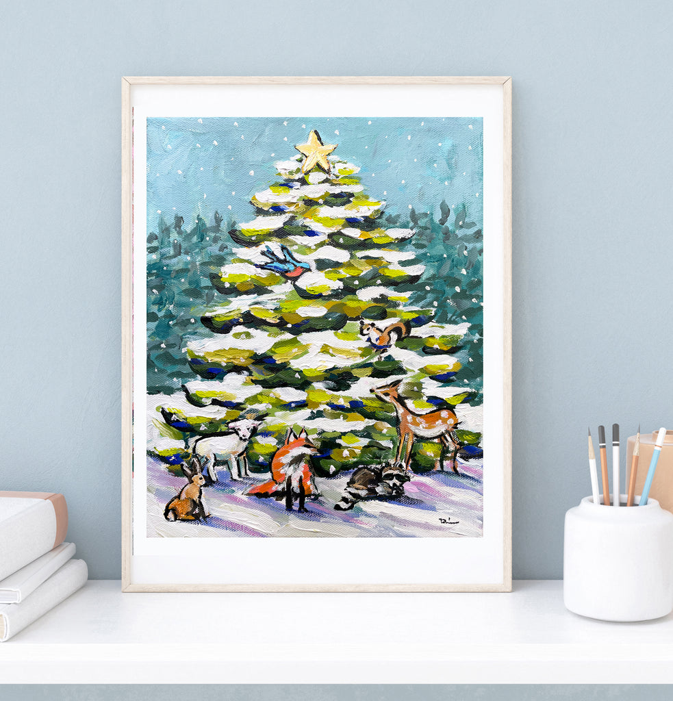 Christmas Tree Print On Paper Or Canvas 