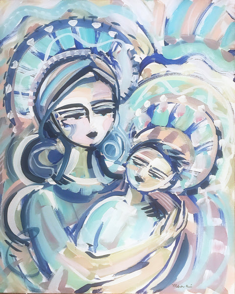 "Beloved" Mother and Child  PRINT on Paper or Canvas