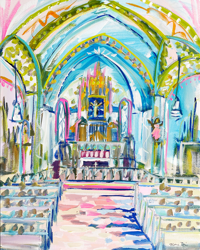 Church Print on Paper or Canvas, 