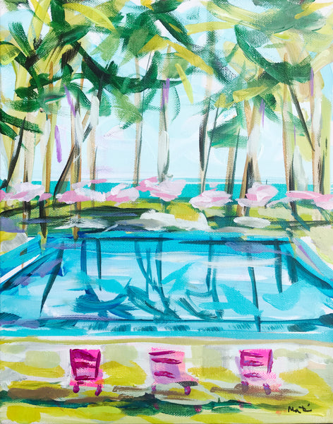 Pool Print on Paper or Canvas, "Cool Pool"