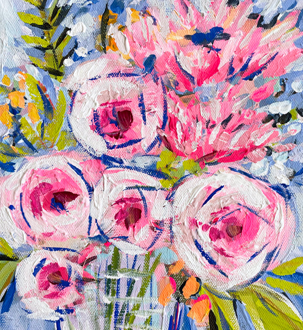 Original Painting on Canvas, "In the Garden" 9x12 Maren Devine Art, LLC