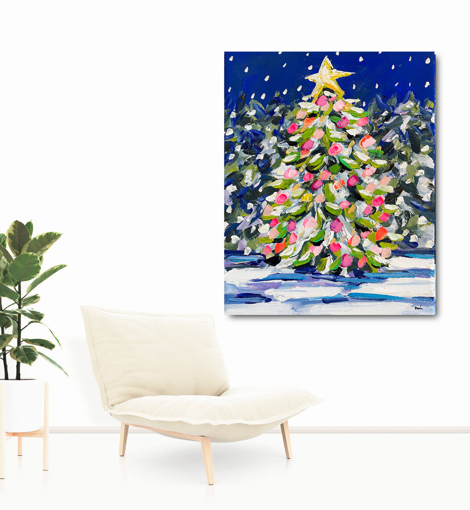 Christmas Tree PRINT on Paper or Canvas, 