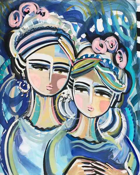 "Mother and Daughter" PRINT on Paper or Canvas