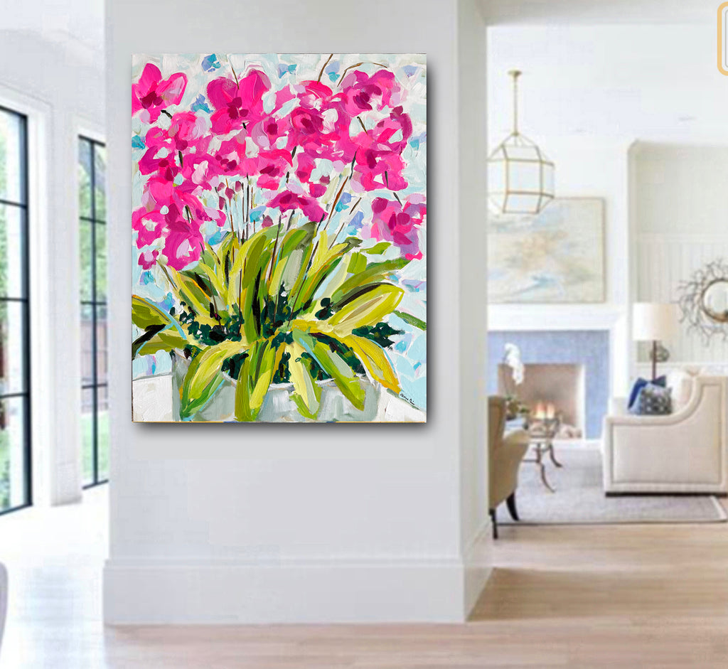 Print of Flowers on Paper or Canvas, 