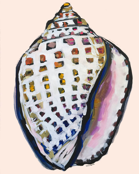 Print on Paper or Canvas, "Shell 2 on Blush"