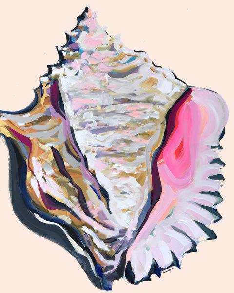 Print on Paper or Canvas, "Shell on Blush"