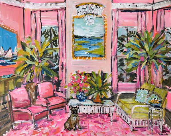 "Pink Room" Pink Room Interior Print on paper or canvas
