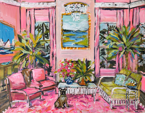 Interior Painting on Canvas "The Pink Room" 16x20