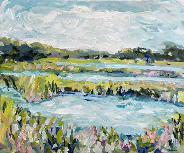 Marsh Painting on Canvas "Bright Day Marsh" 20x24