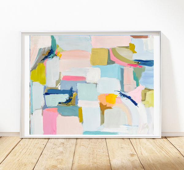 Abstract Print on Paper or Canvas, "Bright Spring, Horizontal"