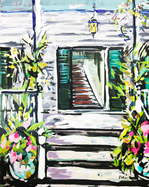 Key West Print on Paper or Canvas, "Key West Front Porch"
