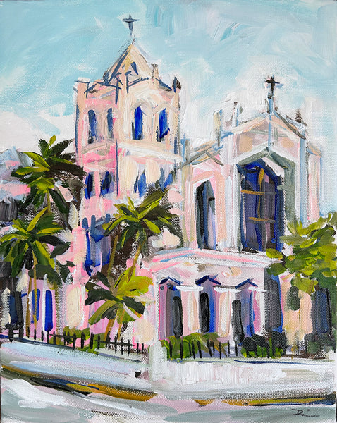 Church Print on Paper or Canvas, "Key West Church 2"