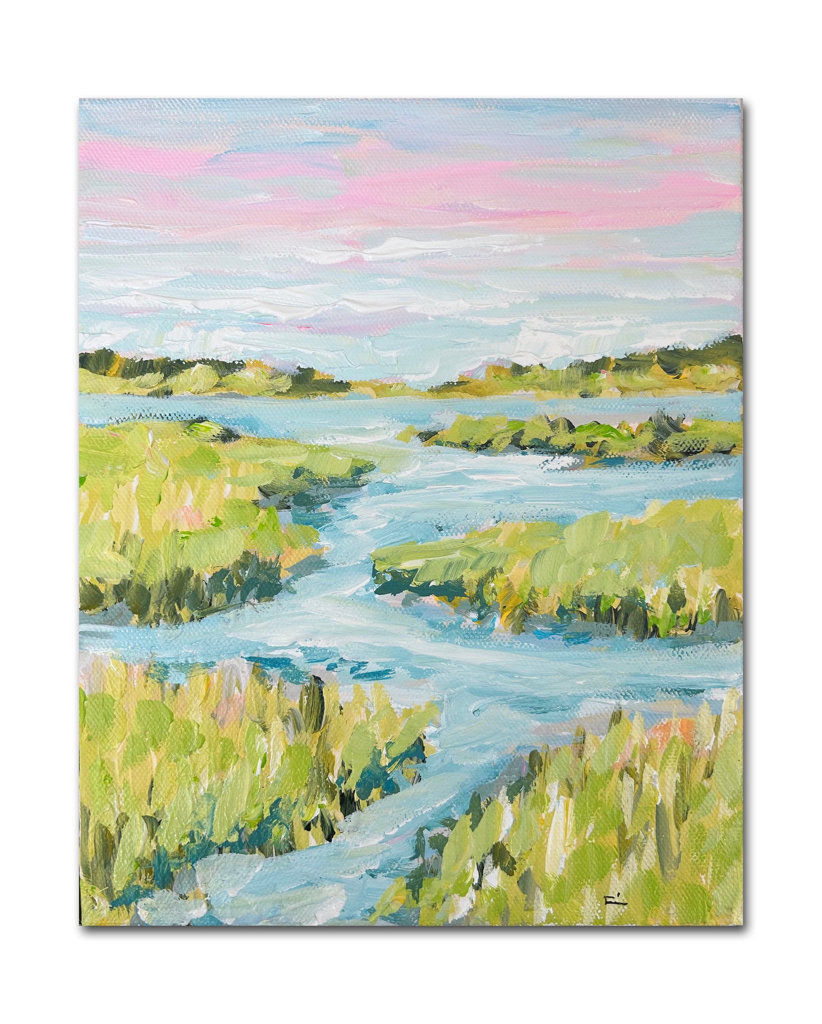 Small Marsh Painting on Canvas "Marsh Petite" 8x10 Maren Devine Art, LLC