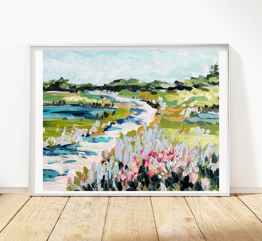 Abstract Marsh Print on Paper or Canvas, 