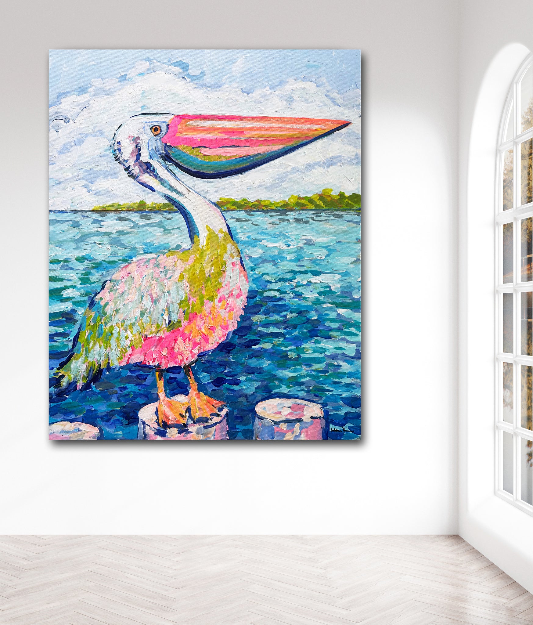 Pelican Print on Paper or Canvas, 