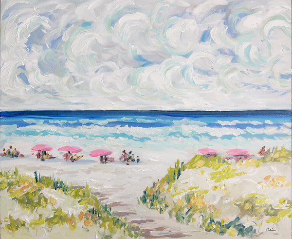 Coastal Painting on Canvas "Spring Beach" 20" x 24"
