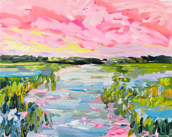 Marsh Print on Paper or Canvas, "Sunrise Marsh"