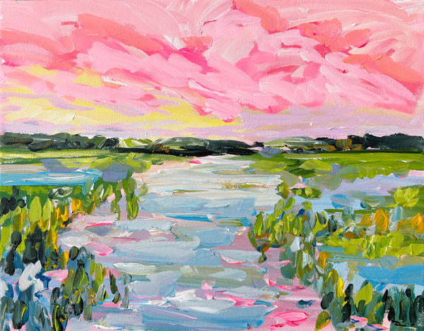 Marsh Painting on Canvas "Sunrise Marsh" 11x14
