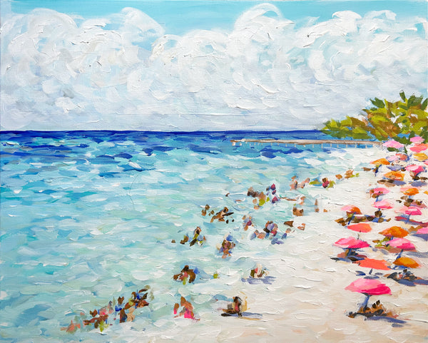 Beach Painting on Canvas "Walk in the Sun" 20" x 24"