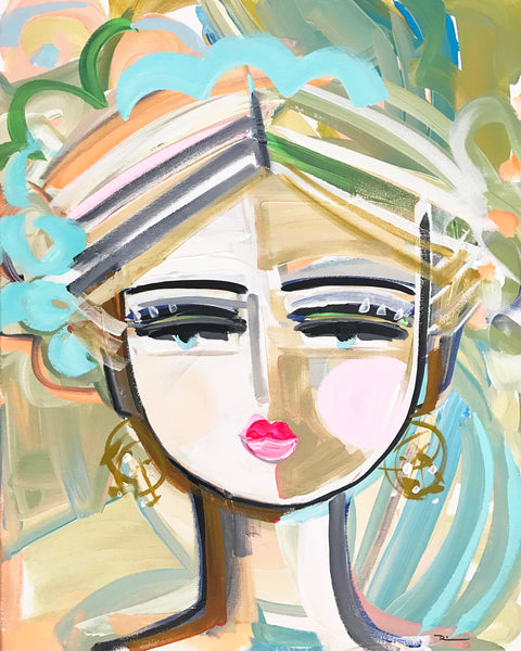 Warrior Girl Portrait on Paper or Canvas, Warrior 