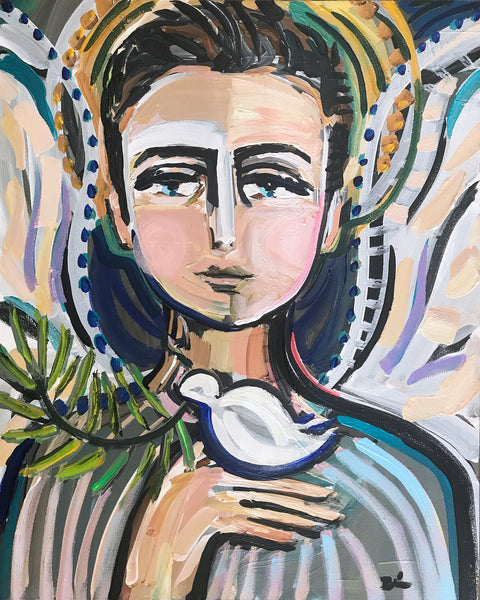 Christmas  PRINT on Paper or Canvas, Angel 