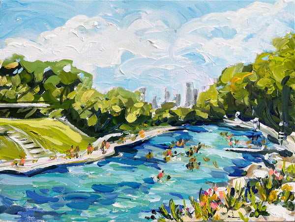 Austin Painting on Canvas, "Barton Creek Spring" 12" x 15"