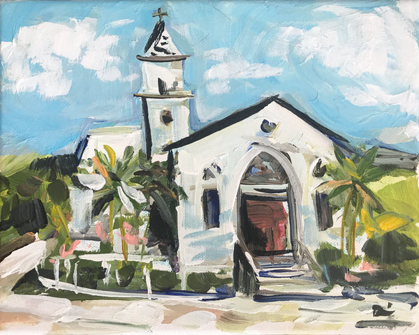 Key West Painting, Original on Canvas, "Key West 5, Church"