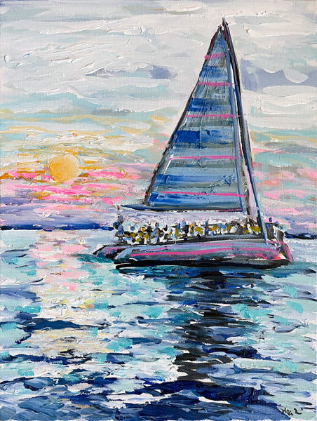 Original Painting on Canvas, "Key West Sunset" 12x16