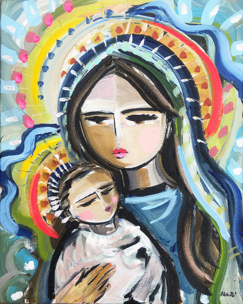 Christmas  PRINT on Paper or Canvas, "Madonna and Child"