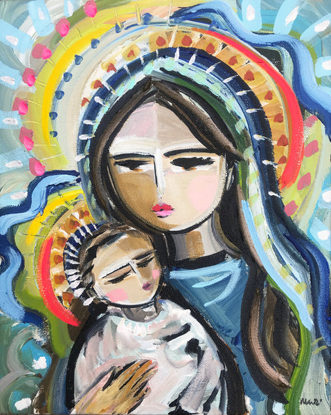Original Painting on Canvas "Madonna and Child"