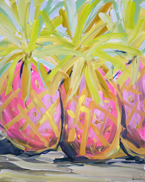 Pineapple Print on Paper or Canvas, "Abstract Pineapples"