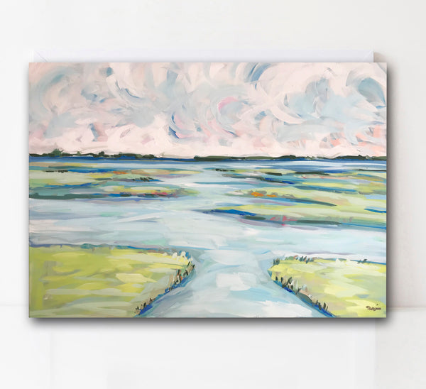 Abstract Marsh Painting on high profile canvas, large canvas, 36x48, A ...
