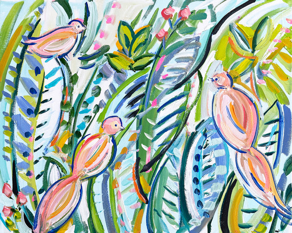 Bird Print on Paper or Canvas, "Birdsong"