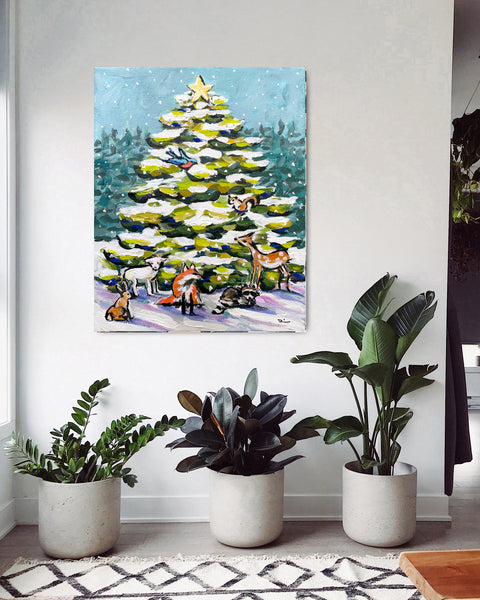 Christmas Tree Print on Paper or Canvas 