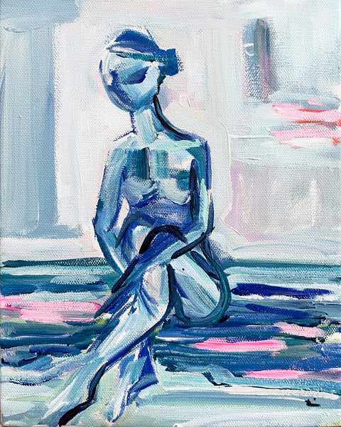 Abstract Figure Painting on Canvas, Warrior Girl 