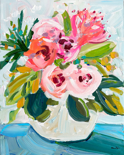 Print of Flowers on Paper or Canvas, "Flower Joy"