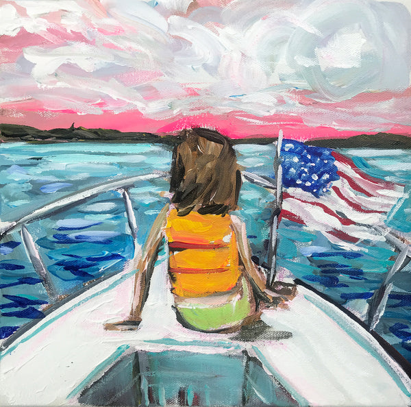 Boat Print on Paper or Canvas, "4th of July"