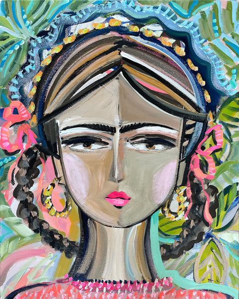 "Frida with Ribbons" Print on Paper or Canvas