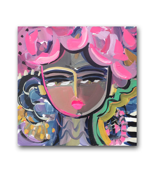 Warrior Girl  Print on Paper or Canvas Square "Evette"