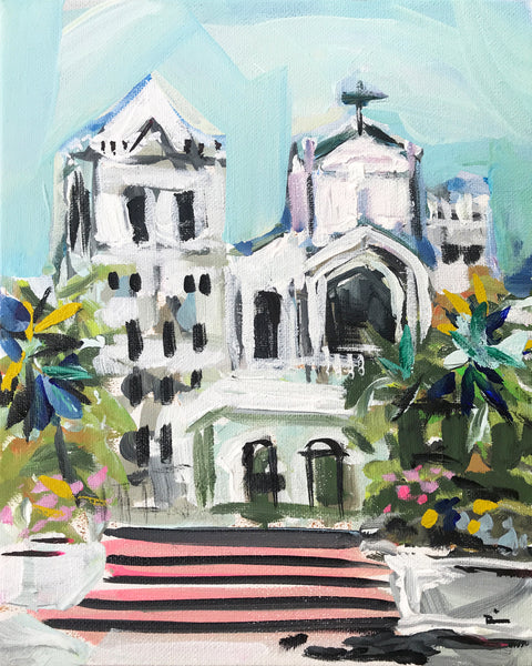 Church Print on Paper or Canvas, "Key West Church"