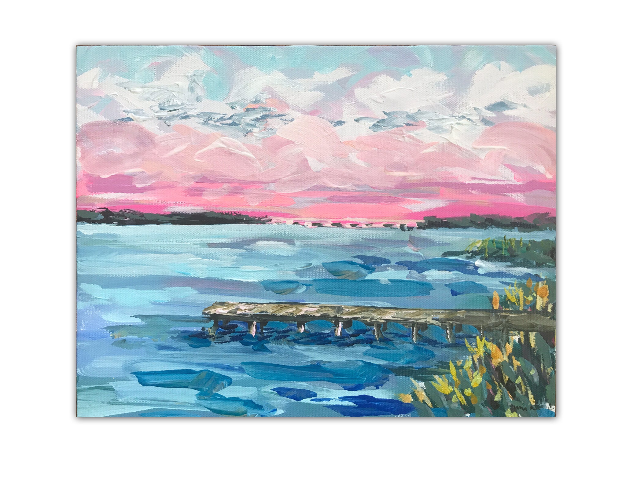 Abstract Marsh Print on Paper or Canvas, 
