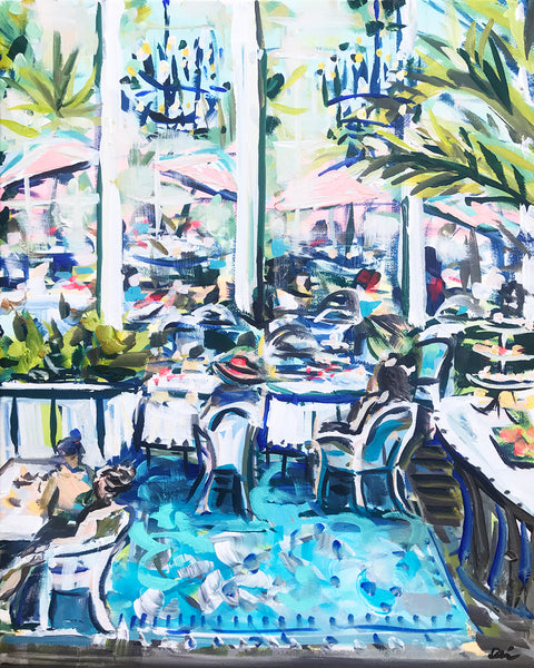 Interior Print on Paper or Canvas, "Late Afternoon Tea"