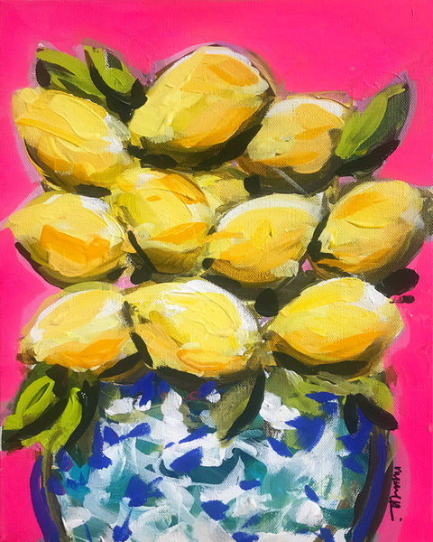 Lemons Print on Paper or Canvas, "Lemon Crush"