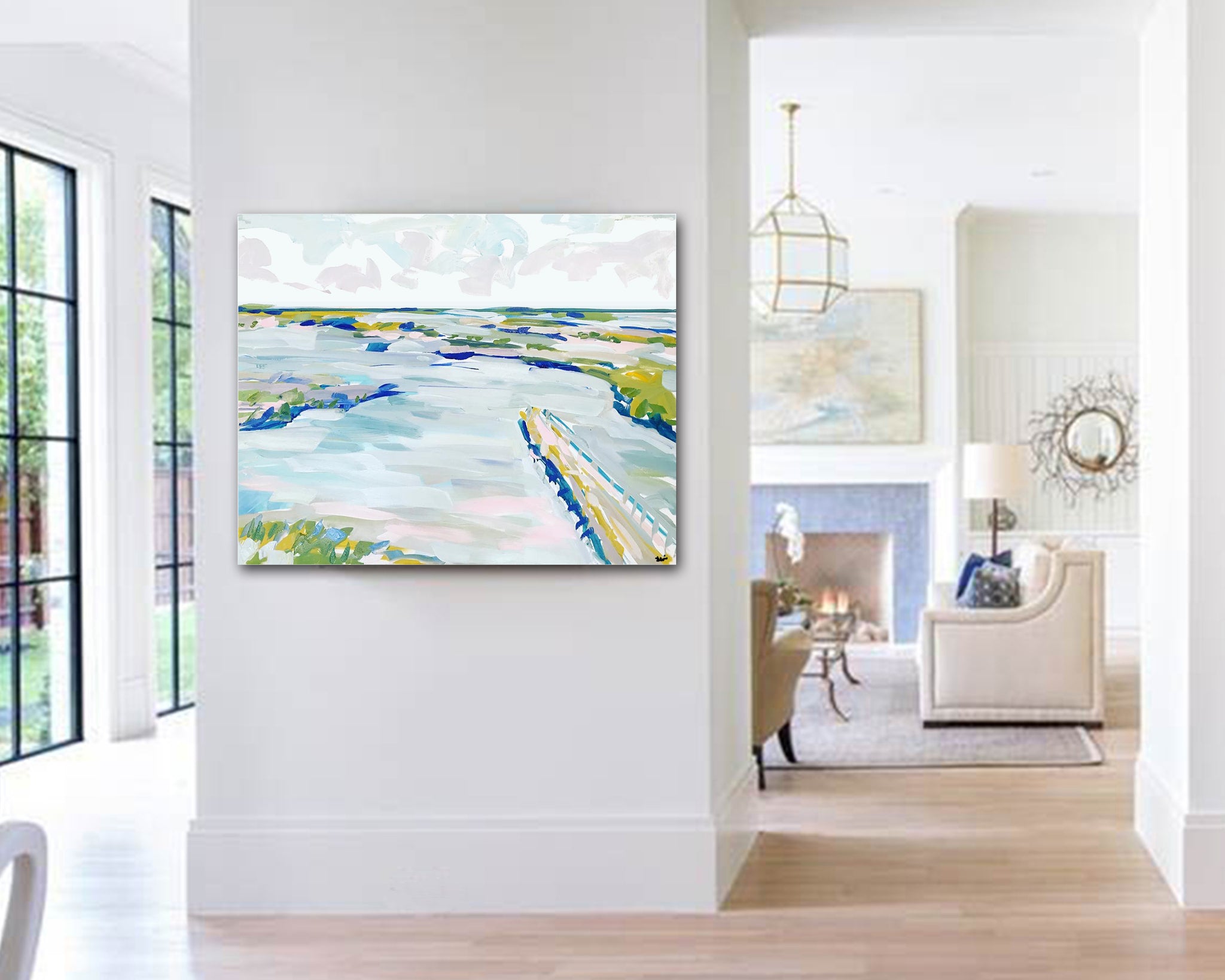 Abstract Marsh Print on Paper or Canvas, 