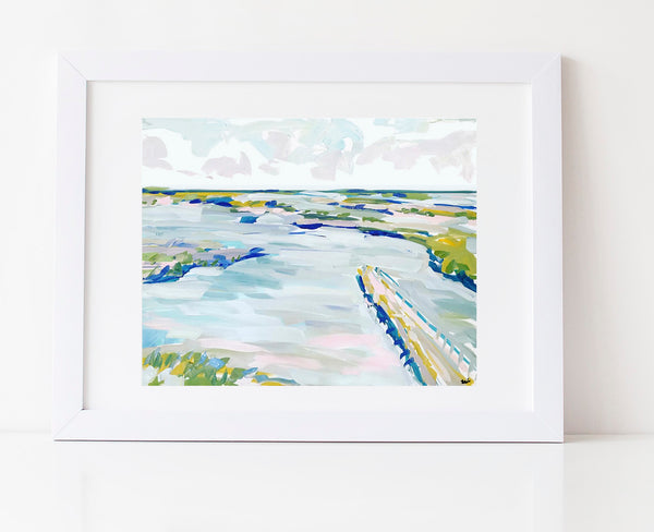 Abstract Marsh Print on Paper or Canvas, 