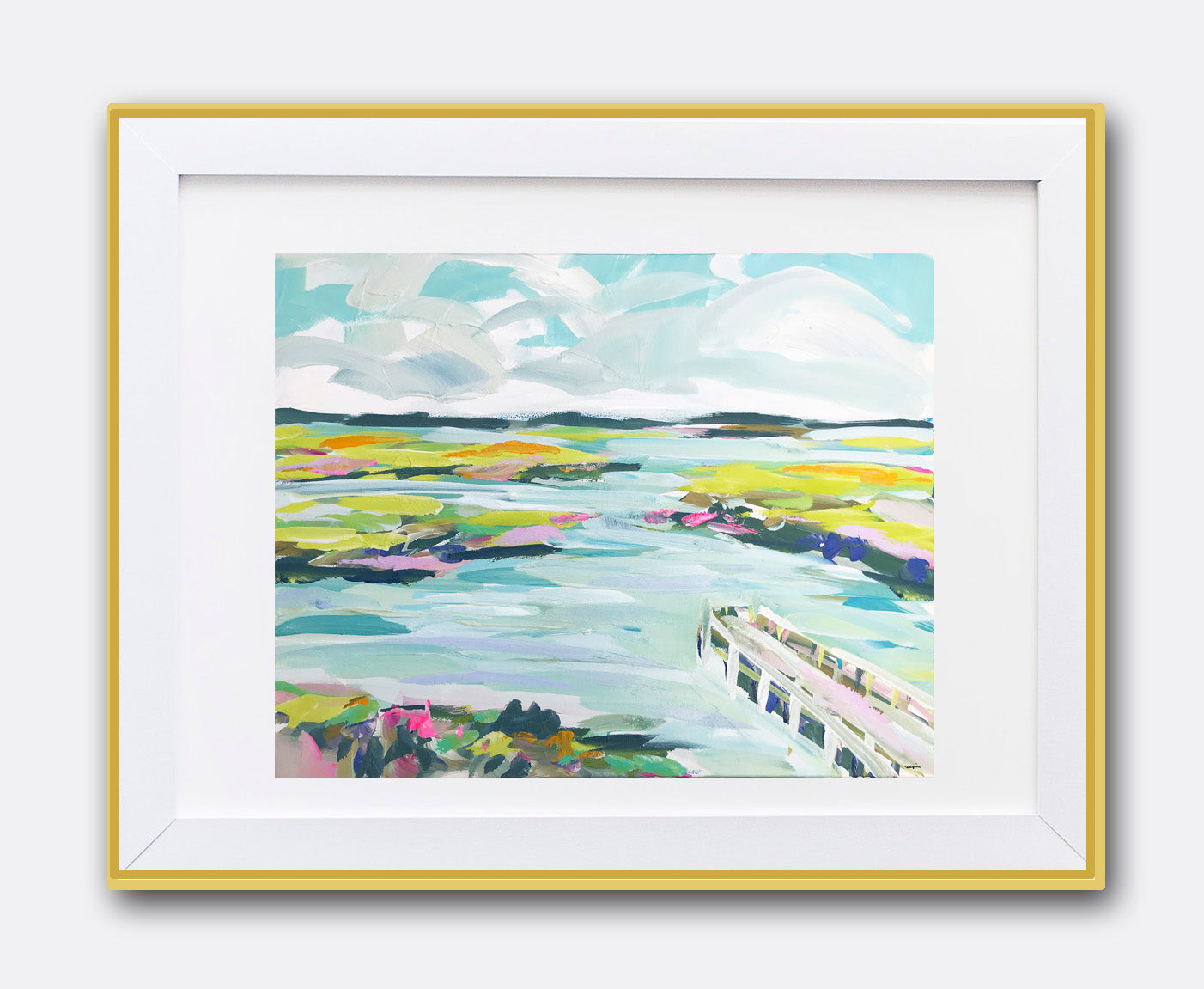 Abstract Marsh Print on Paper or Canvas, 