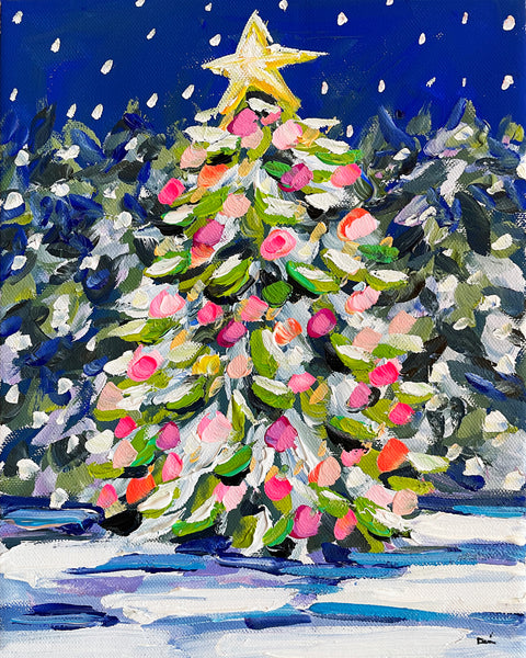 Christmas Tree PRINT on Paper or Canvas, 